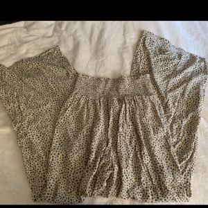 cute flare pants cheetah white & black flowy pants